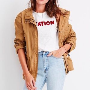 Madewell khaki zip front jacket size XS